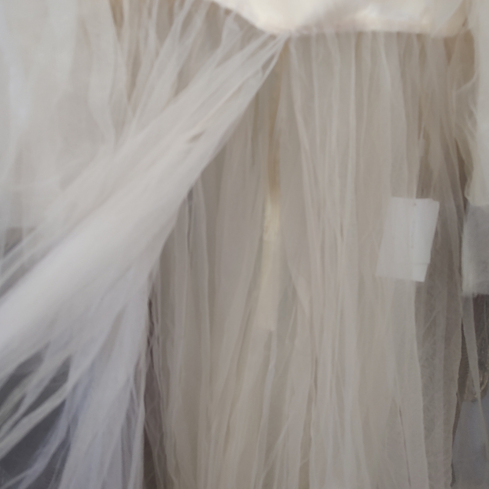 Maternity Photoshoot Gown Tulle Sheer Illusion Soft Feminine Light Blush S/Med - Picture 11 of 13